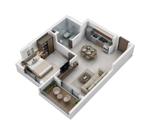 Rohan Nitara Mahalunge NX 1 BHK Floor Plan